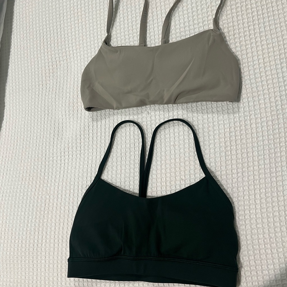lululemon athletica Black and Tan Sports Bra Set size 6 lot of 2